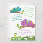 Reptiel Oerwoud Snake Turtle Birthday Uitnodiging (Achterkant)