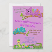 Reptiel Oerwoud Snake Turtle Birthday Uitnodiging (Voorkant)