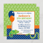 Reptiel Polka Dot Kids Verjaardag Kaart (Voorkant / Achterkant)