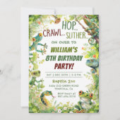 Reptiel Show 8e Verjaardag Party Kaart (Voorkant)