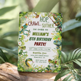 Reptiel Show 8e Verjaardag Party Kaart