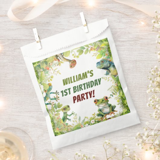 Reptiel Show verjaardagsfeestje Bedankzakje (Geknipt)