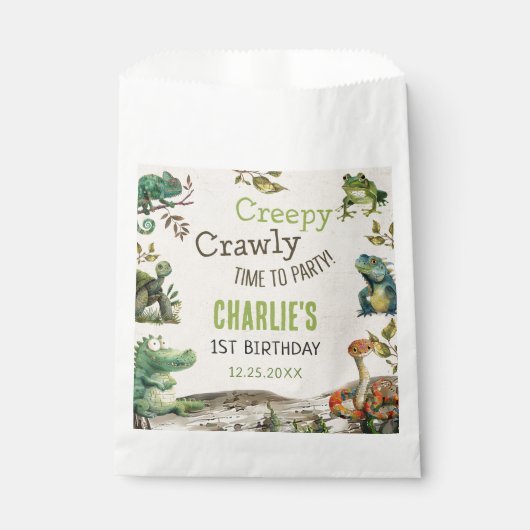 Reptiel Show verjaardagsfeestje Bedankzakje (Voorkant)