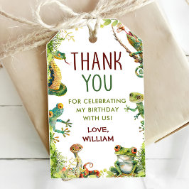 Reptiel Show verjaardagsfeestje Cadeaulabel