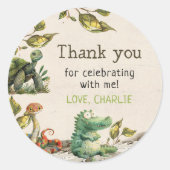 Reptiel Show verjaardagsfeestje Ronde Sticker (Voorkant)