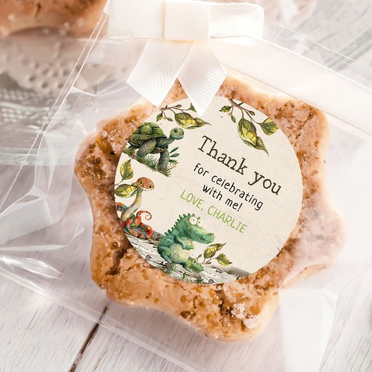 Reptiel Show verjaardagsfeestje Ronde Sticker