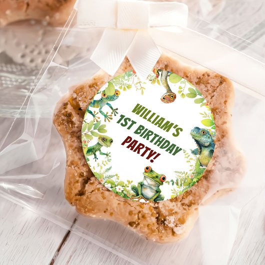Reptiel Show verjaardagsfeestje Ronde Sticker