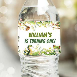 Reptiel Show verjaardagsfeestje Waterfles Etiket