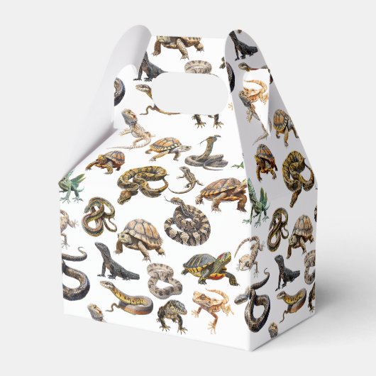 Reptiel Slang Hagedis schildpad Dierenpatroon Bedankdoosjes (Achterkant)