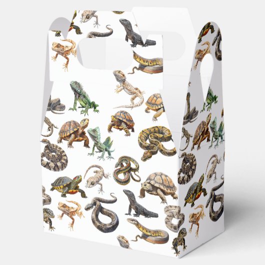 Reptiel Slang Hagedis schildpad Dierenpatroon Bedankdoosjes (Geopend)
