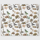 Reptiel Slang Hagedis schildpad Dierenpatroon Cadeaupapier (Vlak)
