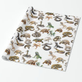 Reptiel Slang Hagedis schildpad Dierenpatroon Cadeaupapier (Uitgerold)