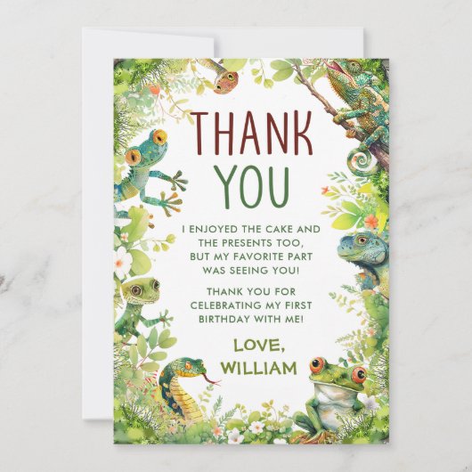 Reptiel Slither Crawl Snake Verjaardag Bedankkaart (Voorkant)