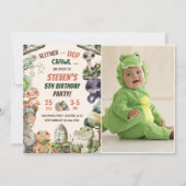 Reptiel thema Kind verjaardagsfeestje foto Kaart (Voorkant)