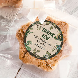 Reptiel thema Kind verjaardagsfeestje Ronde Sticker