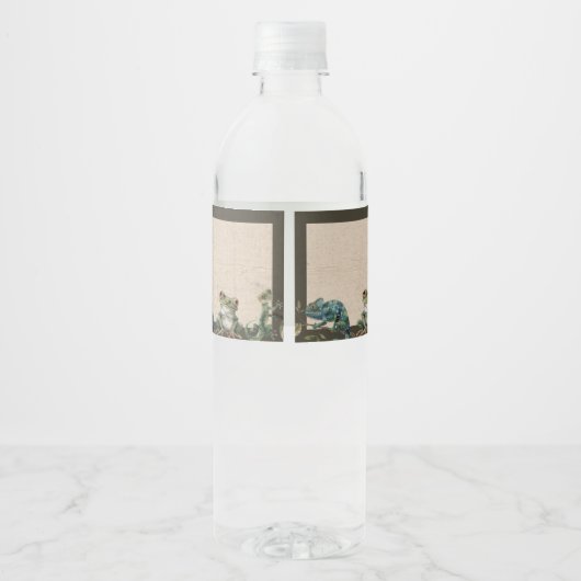 Reptiel thema Kind verjaardagsfeestje Waterfles Etiket (Achterkant)