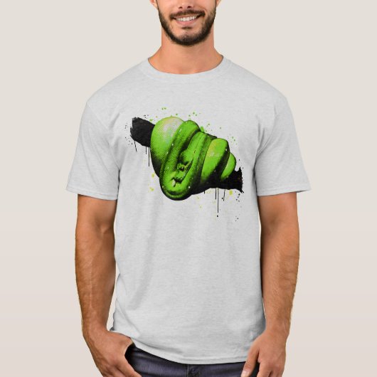 Reptiel van de groene Waterverf Python T-shirt (Voorkant)
