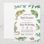 Reptiel Verjaardag Slang Party Nodig Digitale Uitn Kaart (Voorkant / Achterkant)