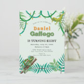 Reptiel Verjaardag uitnodiging (Staand voorkant)