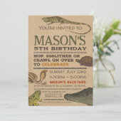 Reptiel Verjaardag uitnodiging (Staand voorkant)