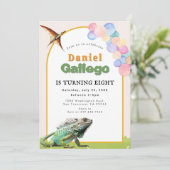 Reptiel Verjaardag uitnodiging (Staand voorkant)