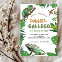 Reptiel Verjaardag uitnodiging