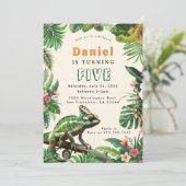 Reptiel Verjaardag uitnodiging (Staand voorkant)