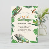 Reptiel Verjaardag uitnodiging (Staand voorkant)