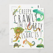 Reptiel verjaardagsuitnodiging briefkaart (Voorkant / Achterkant)