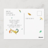 Reptiel verjaardagsuitnodiging briefkaart (Achterkant)