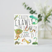 Reptiel verjaardagsuitnodiging kaart (Staand voorkant)