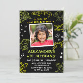 Reptiel verjaardagsuitnodigingen Boy Kinder Party  Kaart (Staand voorkant)