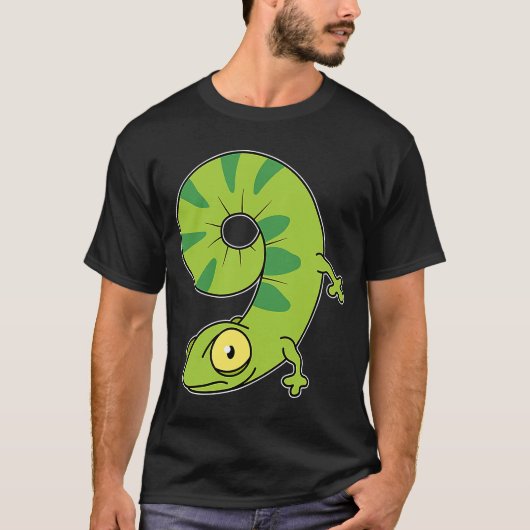 Reptielen 9de verjaardag van Chameleon Reptiel Own T-shirt (Voorkant)