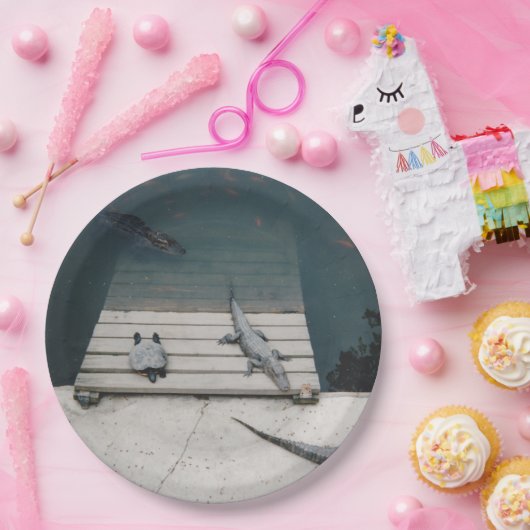 Reptielen Basking Papieren Bordje (Feest)