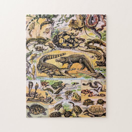  reptielen door Adolphe Millot Legpuzzel (Verticaal)