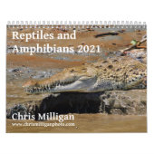Reptielen en amfibieën 2021 door Chris Milligan Kalender (Hoes)