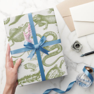 Reptielen en amfibieën Dieren Goblincore Patroon Cadeaupapier