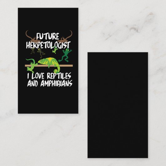 Reptielen en amfibieën geven hagedis visitekaartje (Voorkant / Achterkant)