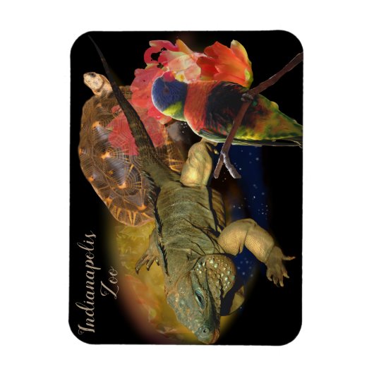 Reptielen en vogels uit de dierentuin van Indianap Magneet (Verticaal)