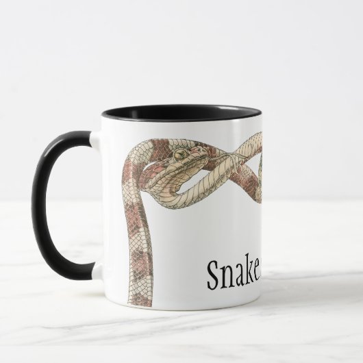 reptielen, getwijnde slangen of vloerbedekking mok (Links)