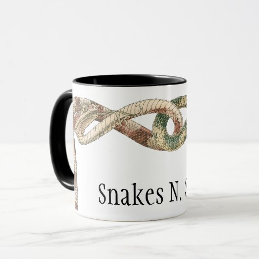  reptielen, getwijnde slangen of vloerbedekking mok (Voorkant links)