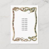  reptielen, getwijnde slangen of vloerbedekking visitekaartje (Achterkant)