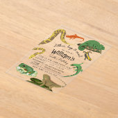 Reptielen, hagedissen & amfibieën Kids Verjaardag Acryl Uitnodigingen (Laagn)