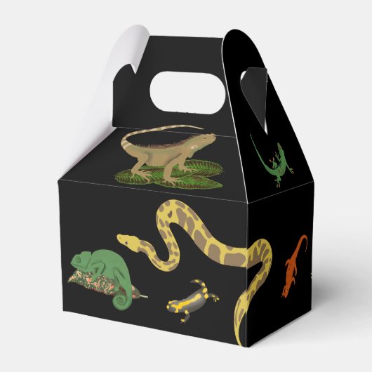 Reptielen, hagedissen & amfibieën Kids Verjaardag Bedankdoosjes (Achterkant)