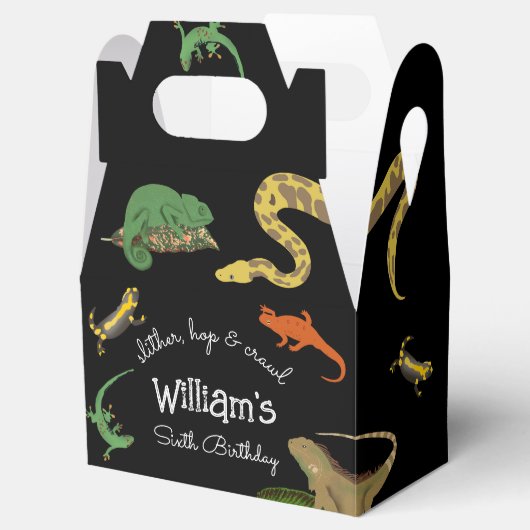 Reptielen, hagedissen & amfibieën Kids Verjaardag Bedankdoosjes (Geopend)