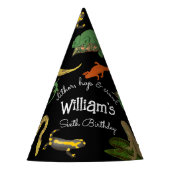 Reptielen, hagedissen & amfibieën Kids Verjaardag Feesthoedjes (Voorkant)