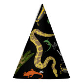 Reptielen, hagedissen & amfibieën Kids Verjaardag Feesthoedjes (Links)