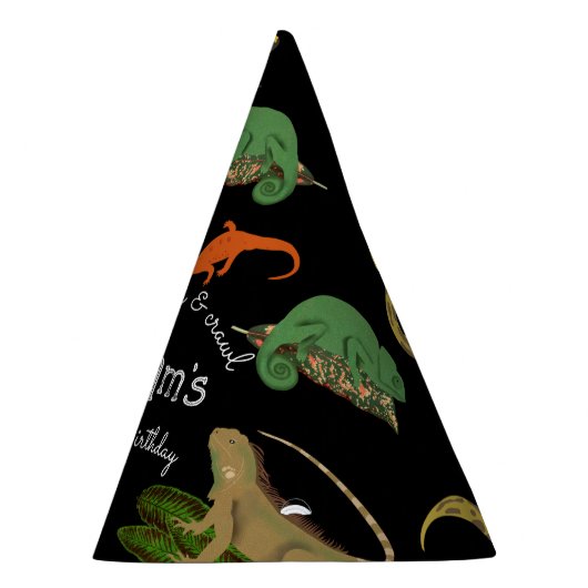 Reptielen, hagedissen & amfibieën Kids Verjaardag Feesthoedjes (Rechts)