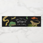 Reptielen, hagedissen & amfibieën Kids Verjaardag Waterfles Etiket (Enkel label)