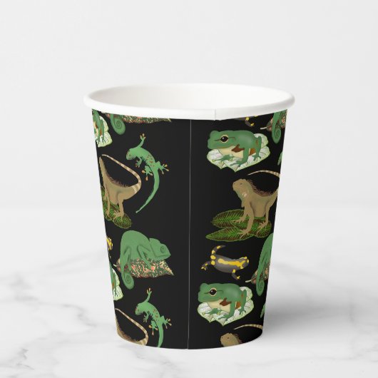 Reptielen, Hagedissen, Amfibieën Kinderen Verjaard Papieren Bekers (Rechts)